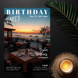 Magazine Cover Beach Birthday Inbjudningar