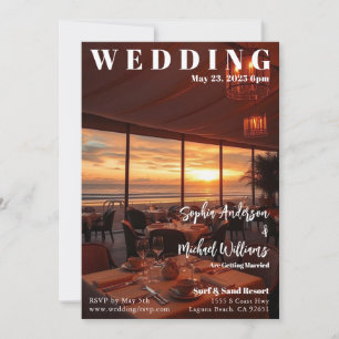 Magazine Cover Beach Wedding Inbjudningar