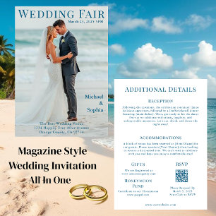 Magazine Cover Beach Wedding Inbjudningar