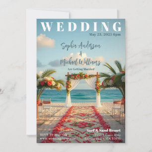 Magazine Cover Beach Wedding Inbjudningar