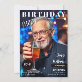 Magazine Cover Birthday Inbjudningar