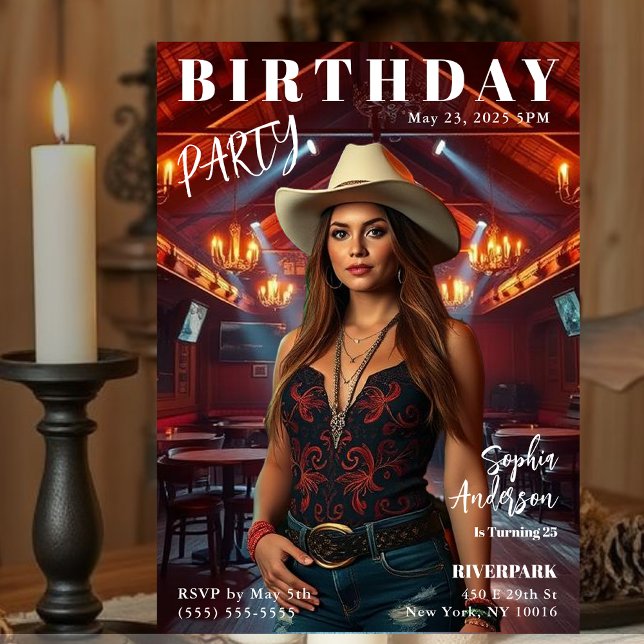 Magazine Cover Birthday Inbjudningar (Magazine Cover Country Birthday Invitation)