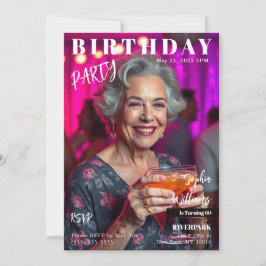Magazine Cover Birthday Inbjudningar