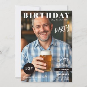 Magazine Cover Birthday Inbjudningar