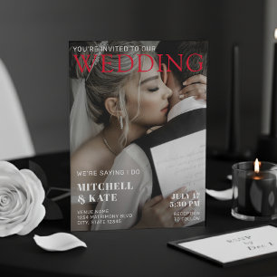 Magazine Cover Bröllop Inbjudningar