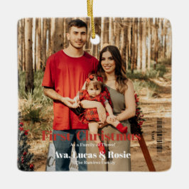 Magazine Cover First jul som en växande familj Julgransprydnad Keramik