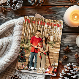 Magazine Cover First jul som en växande familj Julkort
