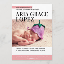 Magazine Cover Flicka Baptism Inbjudningar