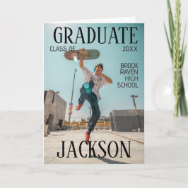 Magazine Cover Inspired Graduation PartyInvitation Helgkort