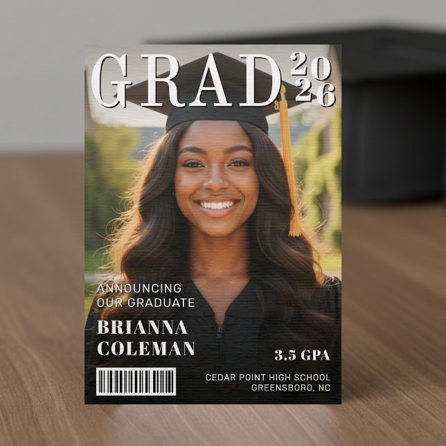 Magazine Cover Photo Graduation Meddelande (Magazine Cover Photo Graduation Announcement
)