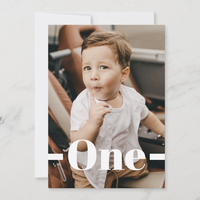 Magazine Cover Stil Blue Photo Boy 1st Birthday Inbjudningar (Framsida)