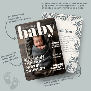 Magazine Cover Trendig Birth-meddelande Meddelande