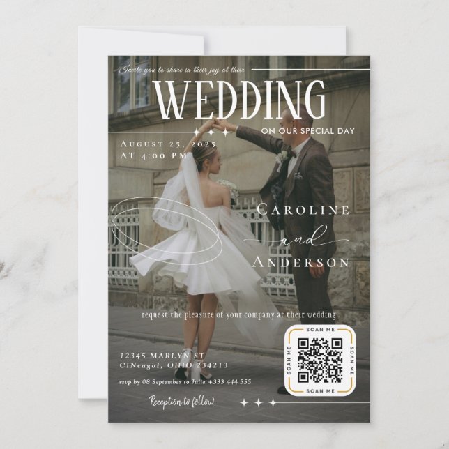 Magazine Cover Wedding Invitation Inbjudningar (Framsida)
