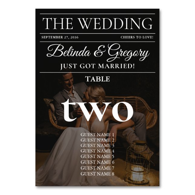 Magazine Editorial Newspaper Photos Bröllop Bordsnummer (Framsidan)