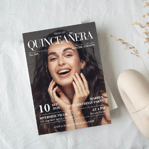 Magazine Editorial Newspaper quinceañera Photo Inbjudningar