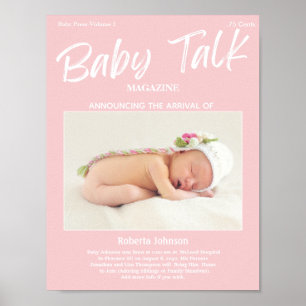 Magazine Keepsaké Photo Girl Birth Notice Poster