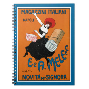 Magazzini Italiani ~ E. A. Mele co. Anteckningsbok Med Spiral