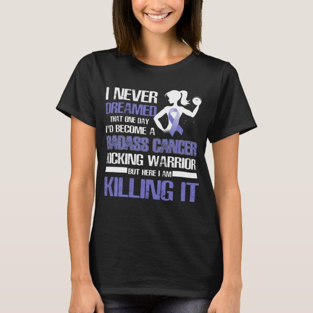 magcancer som sparkar krigare t shirt (Framsida)