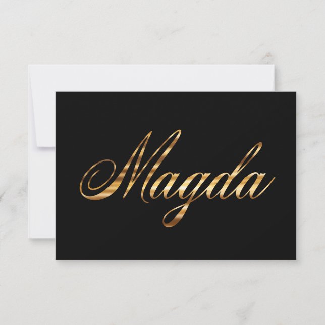 Magda gold Design Lettering Karte (Framsida)