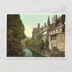 Magdalen College, från floden Oxford, England Vykort