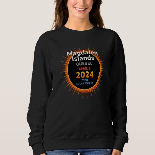 Magdalen Islands Quebec QC Total Solar Eclipse 202 T Shirt (Framsida)