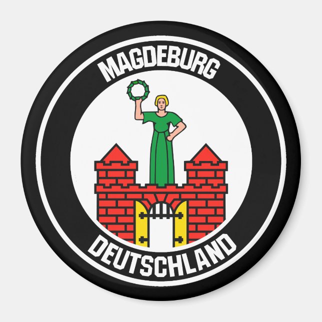 Magdeburg Round Emblem Magnet (Framsidan)