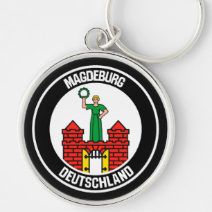 Magdeburg Round Emblem Rund Silverfärgad Nyckelring