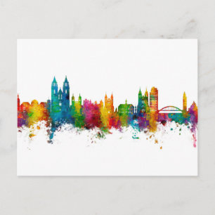 Magdeburg Tyskland Skyline Vykort