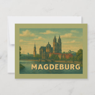 Magdeburg Tyskland Stad Konst Vykort