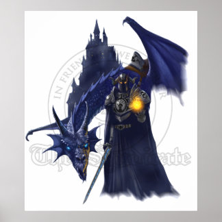 Mage Dragon with Watermark Poster