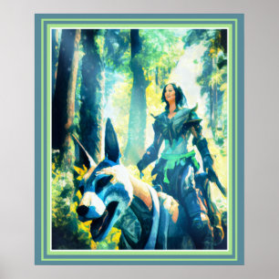Mage Riding a Varg Poster
