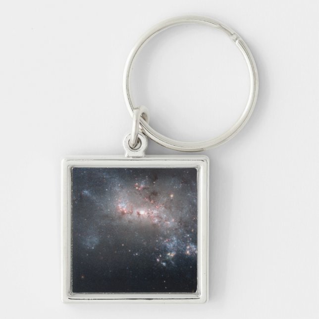 Magellaniska dvärgar oregelbunden galaxi NGC 4449 Fyrkantig Silverfärgad Nyckelring (Framsidan)