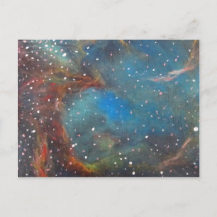 Magellaniskt moln Nebula Space Art Paintin Vykort
