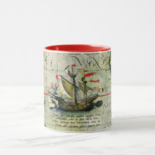 Magellans frakt Victoria, Antique Karta Pacific Oc Mugg