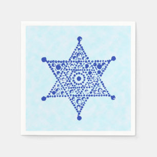 Magen David blått Pappersservett