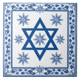 Magen David - David Star Ceramic Tile - Azulejo Kakelplatta