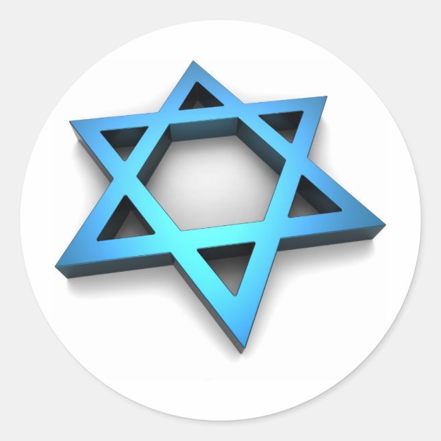 Magen David Runt Klistermärke (Framsida)