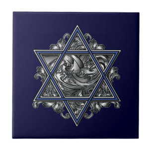 Magen David silver Kakelplatta