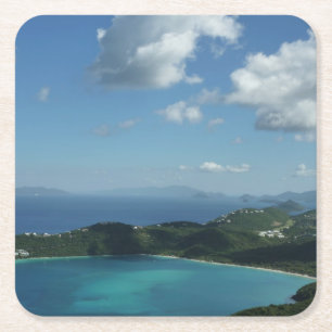 Magens Bay, St. Thomas Bevackra Island Scene Underlägg Papper Kvadrat