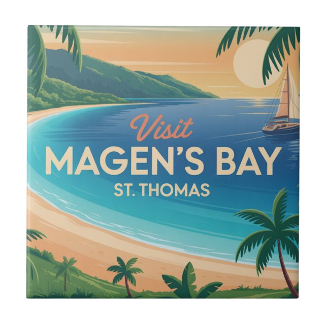 Magens Bay, St. Thomas Kakelplatta (Framsidan)