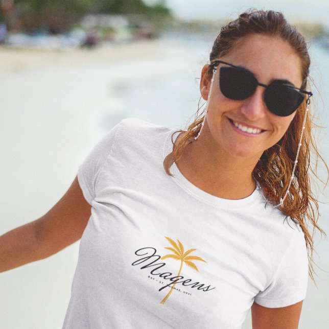 Magens Bay St Thomas USVI Minimal Handflatan Träd T Shirt (Skapare uppladdad)