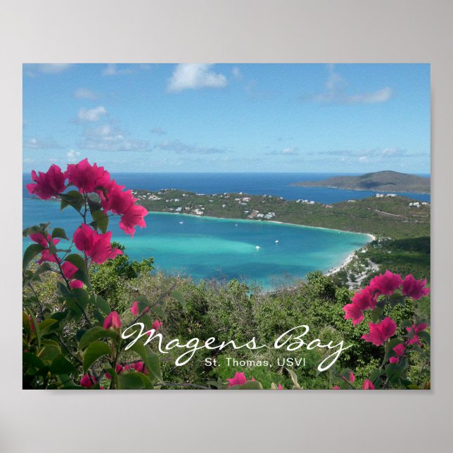 Magens Bay St. Thomas USVI Tropisk Strand Foto Poster (Framsidan)