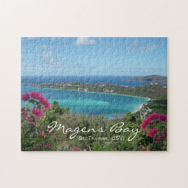 Magens Bay St. Thomas, USVI Tropisk strandfoto Pussel (Horisontell)