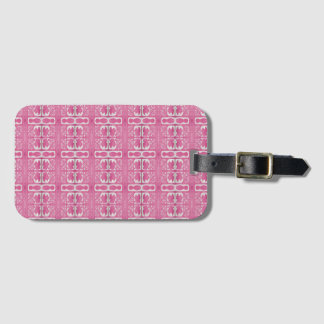 Magenta Abstrakt Blocktryck Bagageetikett Bagagebricka