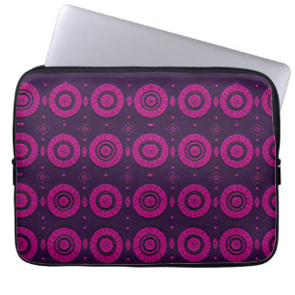 Magenta afrikanskt geometriskt cirkelmönster elekt laptop fodral