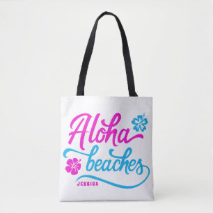 Magenta Aloha Beacher Summer Pun Personlig Tygkasse