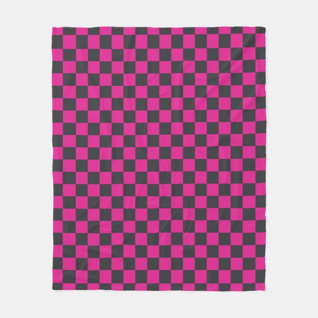 Magenta and smoke checkerboard pattern fleecefilt (Framsidan)