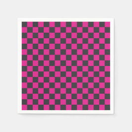 Magenta and smoke checkerboard pattern pappersservett