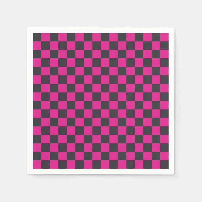 Magenta and smoke checkerboard pattern pappersservett (Framsidan)