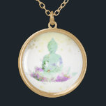 *~* Magenta Aqua Buddha AP33-Blommigt Lotus Guldpläterat Halsband<br><div class="desc">(sök-ID AP33 för liknande utformningar) Enkel och minimal Abstrakt Boho Zen Watercolor mjuk med GULD-områden. Det finns alternativ i form och metall som placerar färg i Silver Plate och Guld Plate. * Energetiskt utökad bohemisk botanisk trädgård / Bouquet-Blommigt / Pastel Modern Popular mjukt Colorful Zen Artistic Buddha / Buddhism med...</div>